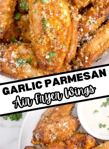 Delicious Air Fryer Garlic Parmesan Wings served on a plate