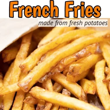 Crispy homemade French fries made in an air fryer