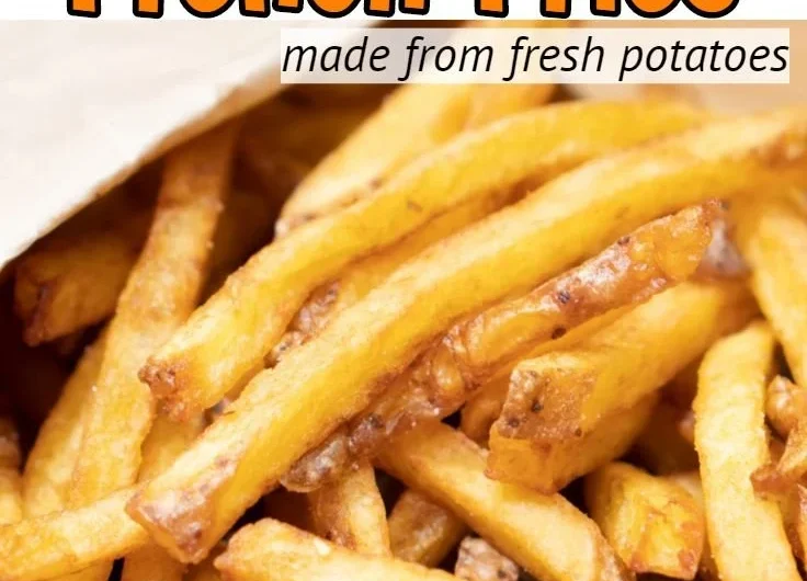 Crispy homemade French fries made in an air fryer