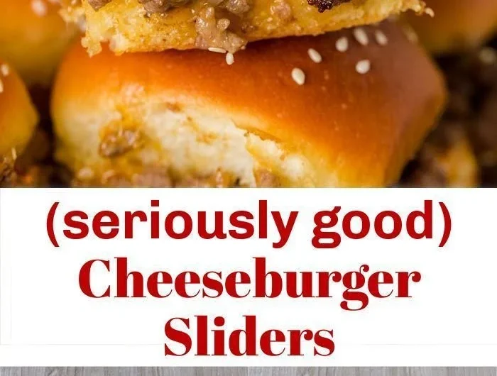 Delicious cheeseburger sliders served on a platter with toppings