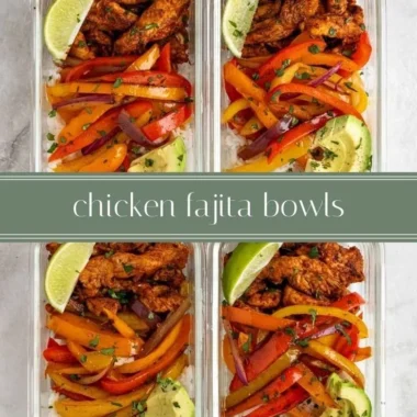 Chicken Fajita Meal Prep Bowls with grilled chicken and colorful vegetables