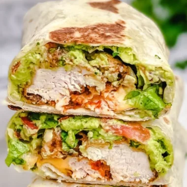 Crispy Chicken Wrap with fresh veggies and sauces served on a plate