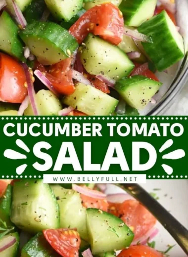 Fresh Cucumber Tomato Salad with vibrant colors and a healthy dressing