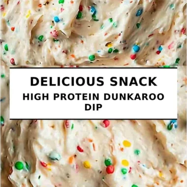 High Protein Dunkaroo Dip in a colorful bowl with dipping snacks