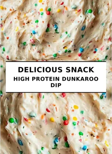 High Protein Dunkaroo Dip in a colorful bowl with dipping snacks