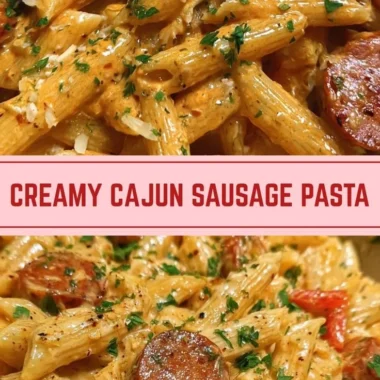 One-Pot Creamy Spicy Cajun Sausage Pasta dish served in a bowl.
