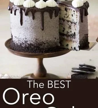 Delicious Oreo Cake layered with chocolate cream and crushed Oreos