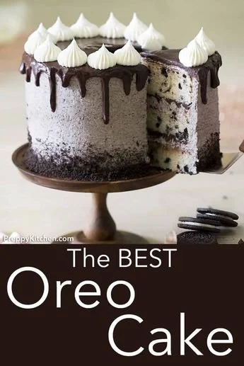 Delicious Oreo Cake layered with chocolate cream and crushed Oreos