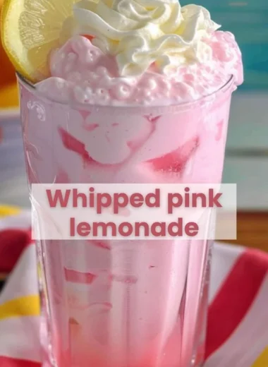 Delicious glass of strawberries and cream lemonade with fresh strawberries