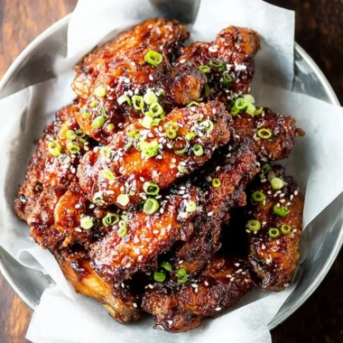 Delicious Air Fryer Korean chicken wings garnished with sesame seeds