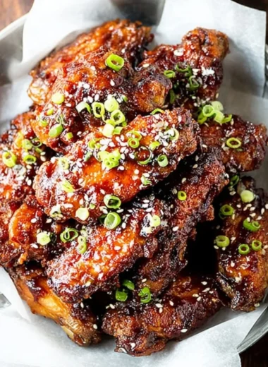 Delicious Air Fryer Korean chicken wings garnished with sesame seeds