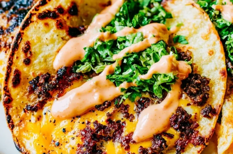Delicious best smash tacos served with vibrant toppings