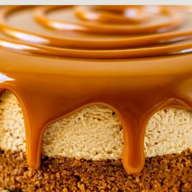 Delicious slice of Biscoff Cheesecake topped with cookie crumbs