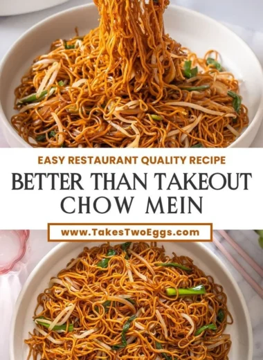 A delicious plate of Classic Chow Mein with vegetables and noodles.