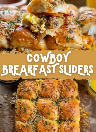 Delicious Cowboy Breakfast Sliders served on a platter
