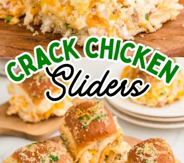 Crack Chicken Sliders with creamy sauce and toppings on a platter