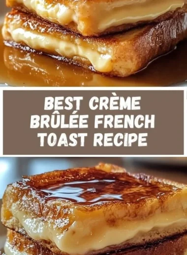 Delicious Crème Brûlée French Toast with caramelized sugar topping served on a plate