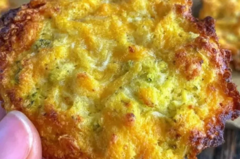 Crispy broccoli cheddar rounds served as a low carb snack