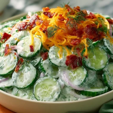 Delicious Cucumber Ranch Crack Salad served in a bowl with fresh ingredients.