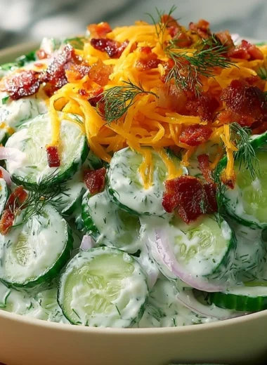 Delicious Cucumber Ranch Crack Salad served in a bowl with fresh ingredients.