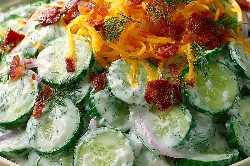 Delicious Cucumber Ranch Crack Salad served in a bowl with fresh ingredients.