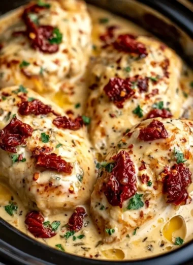 Delicious Dump and Go Crockpot Marry Me Chicken dish served in a bowl