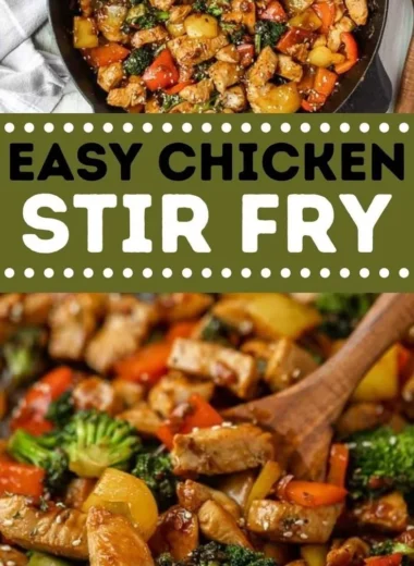 Delicious easy chicken stir fry with colorful vegetables