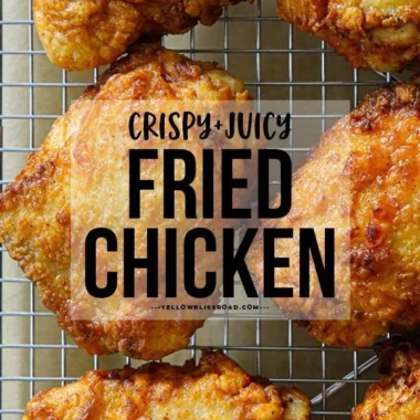 Deliciously crispy fried chicken thighs served on a plate