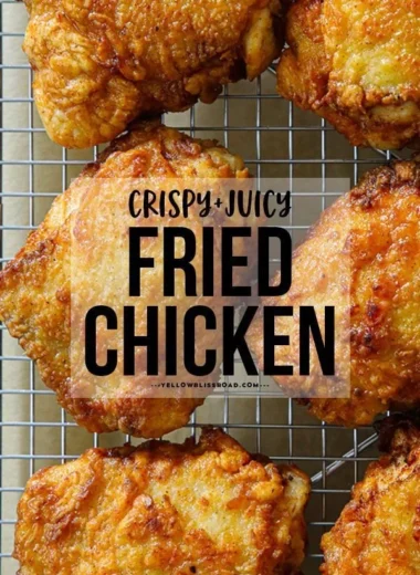 Deliciously crispy fried chicken thighs served on a plate
