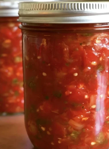 Bowl of fresh homemade salsa made with tomatoes, onions, and cilantro