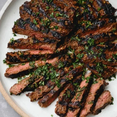 Delicious marinated skirt steak recipe with citrus marinade