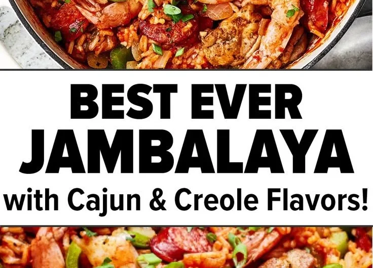 A delicious bowl of Jambalaya with shrimp, sausage, and vegetables
