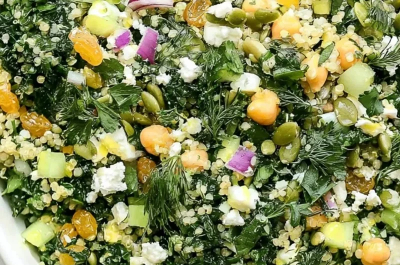 Delicious Kale Quinoa Salad with Lemon Dressing in a colorful bowl