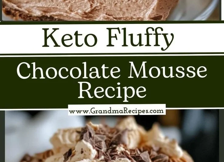 Keto fluffy chocolate mousse topped with whipped cream in a dessert bowl