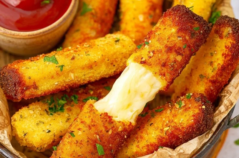 Delicious keto mozzarella sticks on a plate, perfect low carb snack.