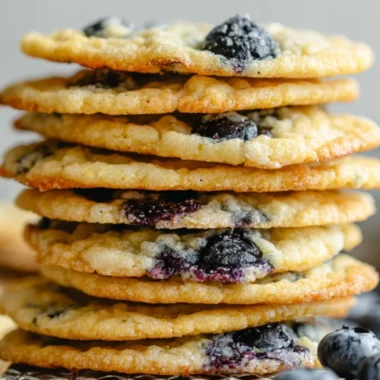 Vegan lemon blueberry cookies on a rustic wooden table