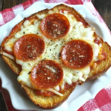 Garlic toast pizzas topped with cheese and fresh toppings for a quick meal