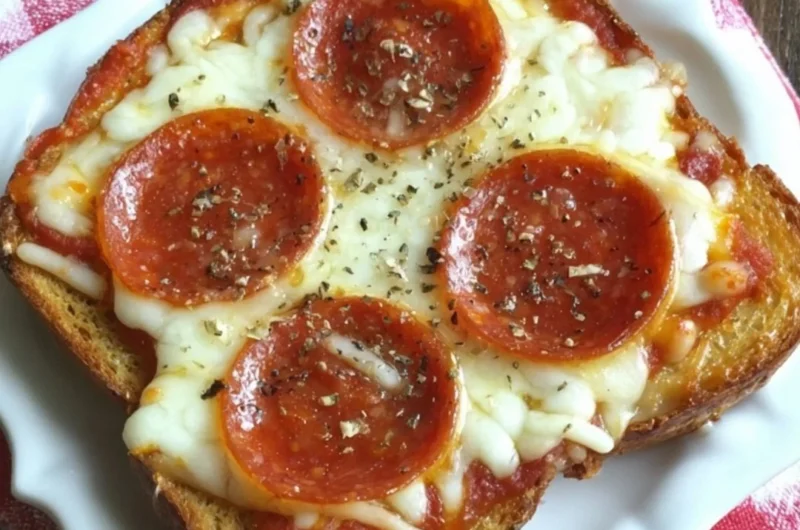 Garlic toast pizzas topped with cheese and fresh toppings for a quick meal