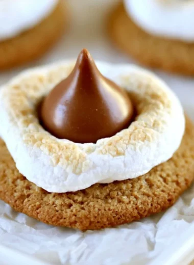 Delicious S'mores Blossom Cookies with chocolate and marshmallows