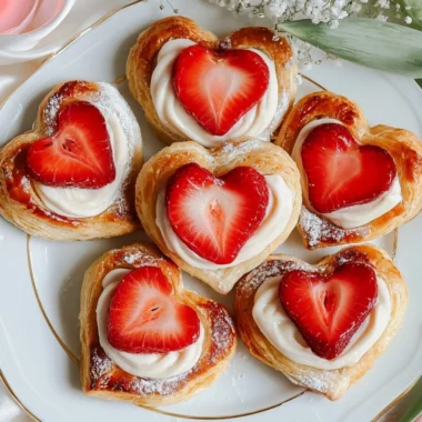 Fresh Strawberry Puff Pastry Danishes on a cooling rack
