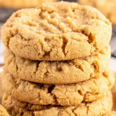 Sugar Free Peanut Butter Cookies on a plate, healthy dessert choice
