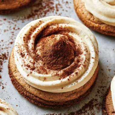 Homemade tiramisu cookies with coffee and chocolate flavors on a plate