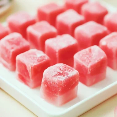Delicious Watermelon Mochi dessert with a chewy texture and fruity flavor