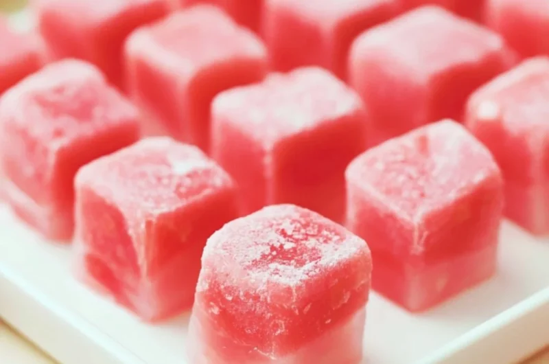 Delicious Watermelon Mochi dessert with a chewy texture and fruity flavor