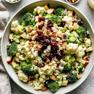 Classic Broccoli Salad with crunchy vegetables and creamy dressing
