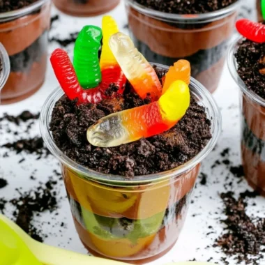 Cozy Dirt Cups dessert with chocolate layers in a cup