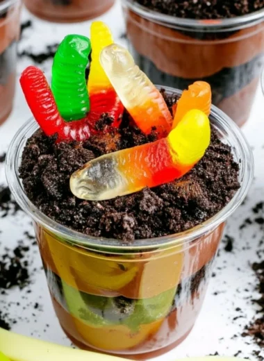 Cozy Dirt Cups dessert with chocolate layers in a cup