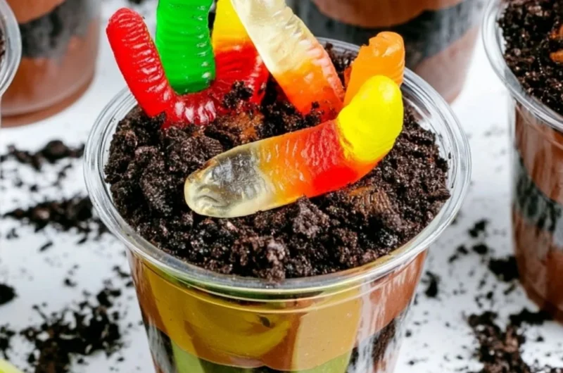 Cozy Dirt Cups dessert with chocolate layers in a cup