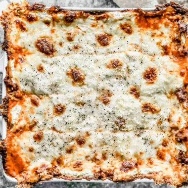 Delicious million dollar spaghetti served in a cozy family setting