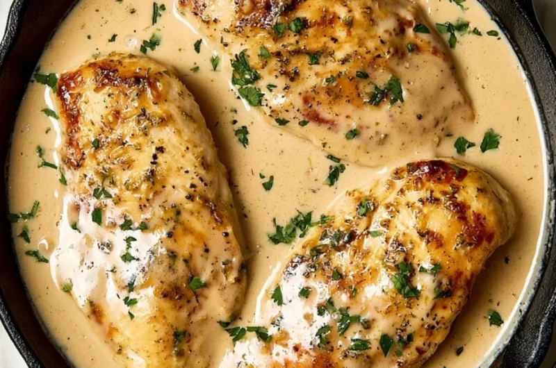 Delicious cozy ranch chicken served with fresh herbs and sides